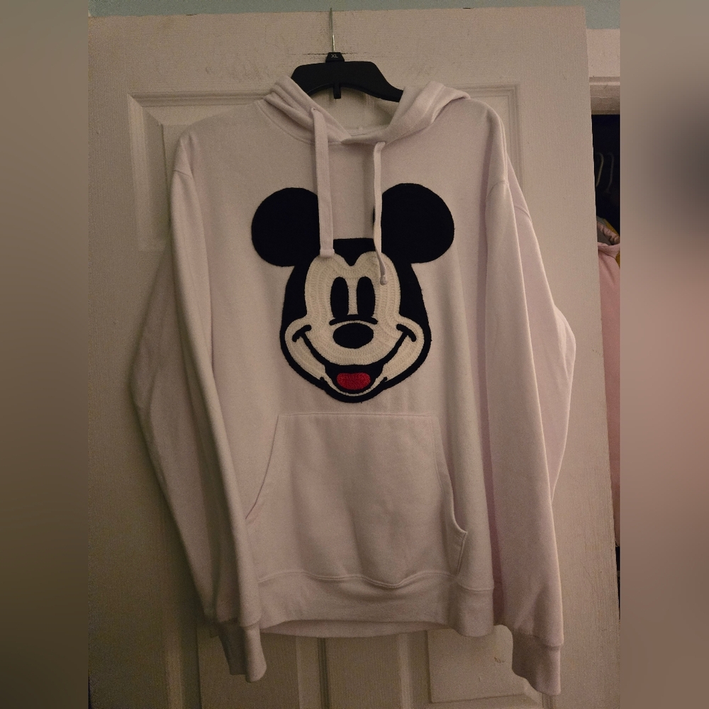 White Knitted Mickey Mouse Hoodie